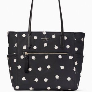 New Kate Spade Chelsea Large Tote the little better Nylon Orchard Toss Black